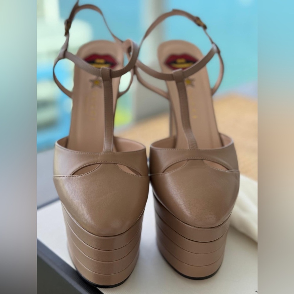 Gucci Tan Platform Heels